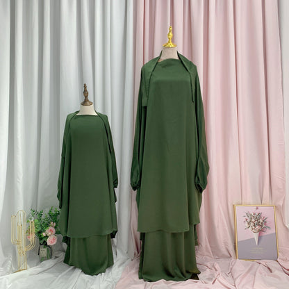 Robe de prière pour femmes musulmanes, jilbab, tenues assorties mère et fille