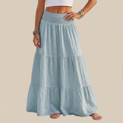 Pleated Plain Solid Color Modest Skirt #269038