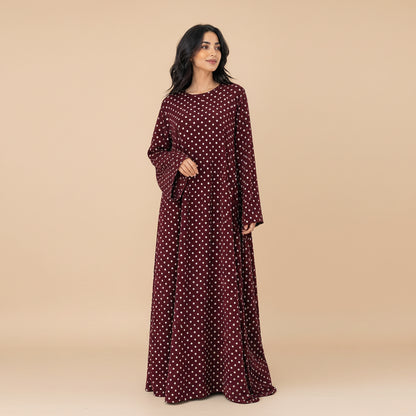 Muslim Women Polka Dot Abaya Dress #261378