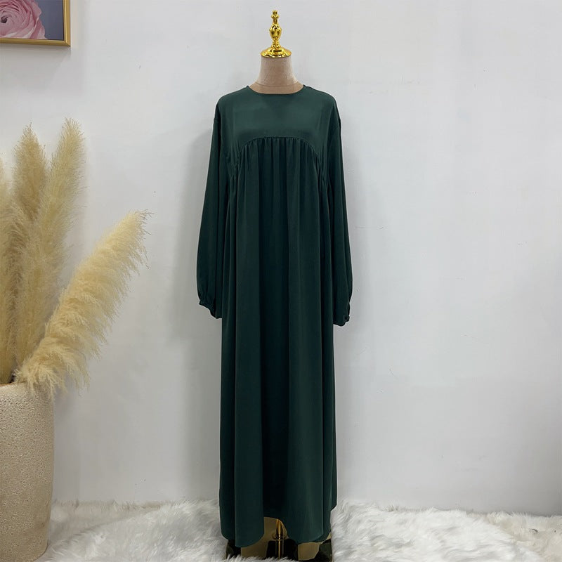 Robe longue en satin avec poche, 11 options de couleurs