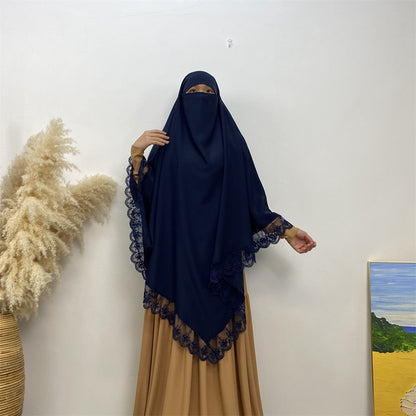 Khimar long en dentelle Nida, 13 couleurs au choix, pour femmes arabes du Moyen-Orient