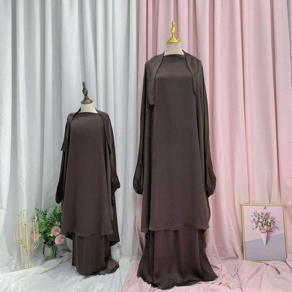 Robe de prière pour femmes musulmanes, jilbab, tenues assorties mère et fille