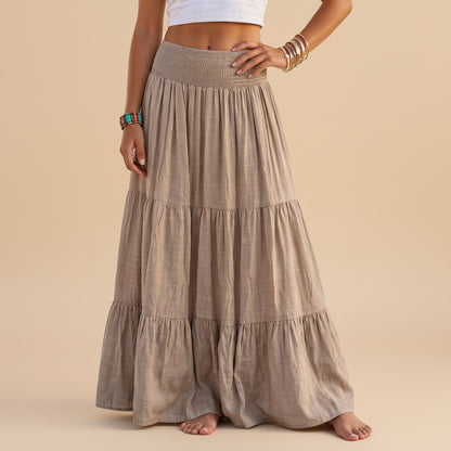 Pleated Plain Solid Color Modest Skirt #269038