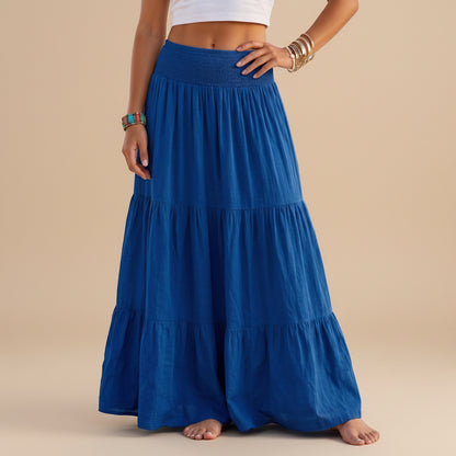 Pleated Plain Solid Color Modest Skirt #269038