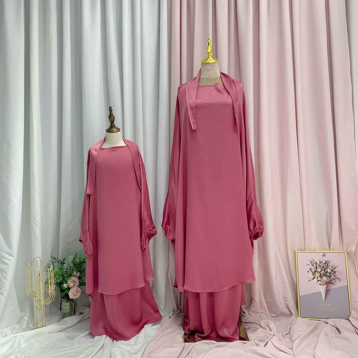 Robe de prière pour femmes musulmanes, jilbab, tenues assorties mère et fille