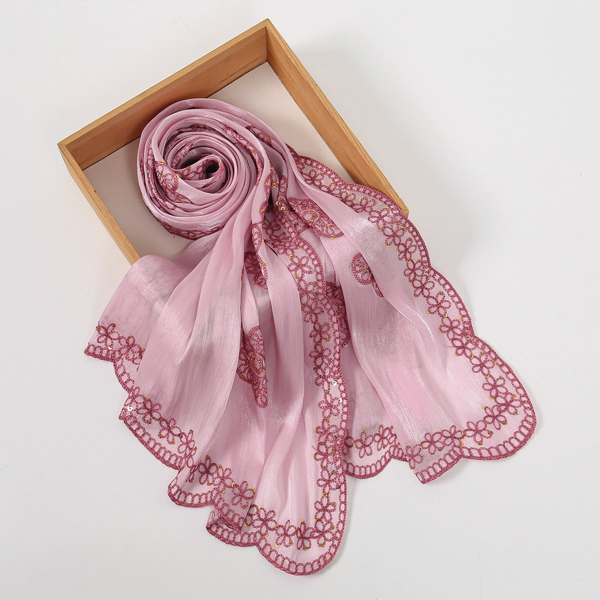 Muslim Women Sequins Embroidery Hijab Scarf #26VE176