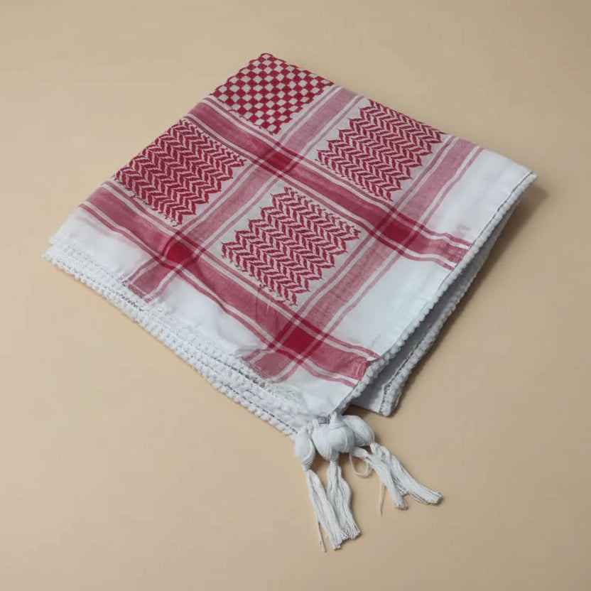 Authentic Jacqaurd Palestinian Keffiyeh Scarf Arab Shemagh Traditional Kuffiyeh Head Neck Wrap For Men and Women
