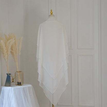 Khimar long en mousseline à 3 couches, 11 options de couleurs