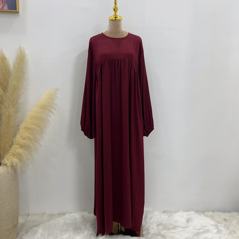 Robe longue en satin avec poche, 11 options de couleurs