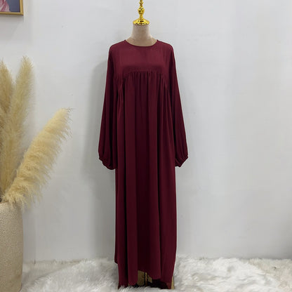Robe longue en satin avec poche, 11 options de couleurs