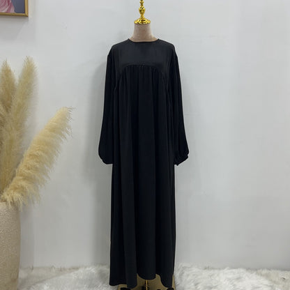 Robe longue en satin avec poche, 11 options de couleurs