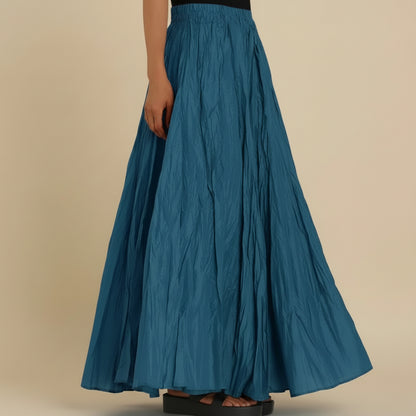 Modest Pleated Plain Solid Color Long Skirt #2603001