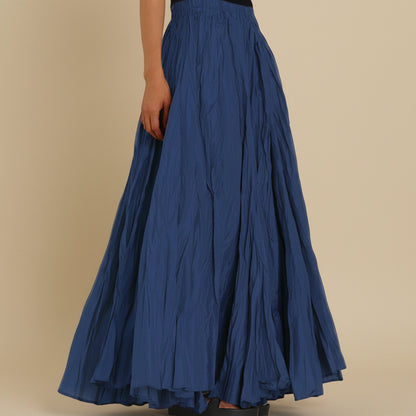 Modest Pleated Plain Solid Color Long Skirt #2603001