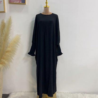 Robe Abaya Farasha en polyester/coton pour femmes musulmanes