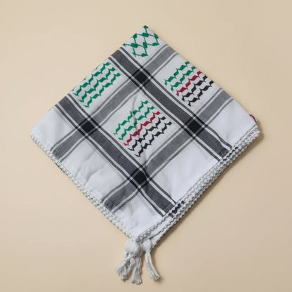 Authentic Jacqaurd Palestinian Keffiyeh Scarf Arab Shemagh Traditional Kuffiyeh Head Neck Wrap For Men and Women