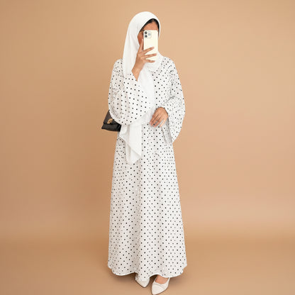 Muslim Women Polka Dot Abaya Dress #261378
