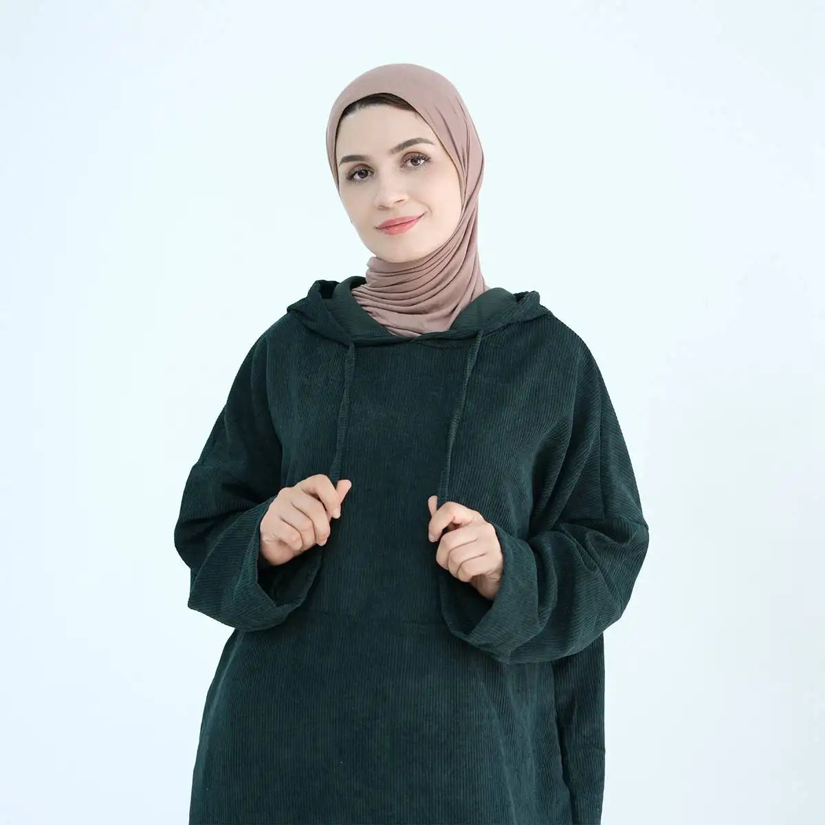 Robe Abaya en velours côtelé pour l'hiver et l'automne