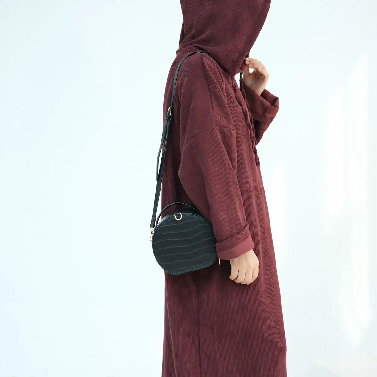 Robe Abaya en velours côtelé pour l'hiver et l'automne