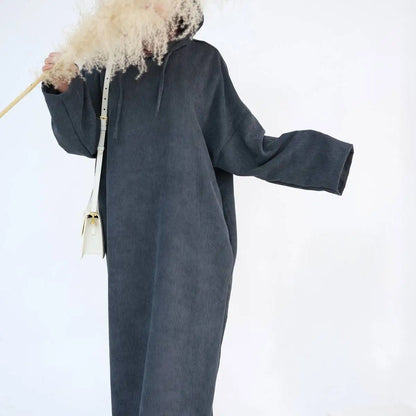 Robe Abaya en velours côtelé pour l'hiver et l'automne