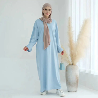 Robe Abaya unie de couleur unie