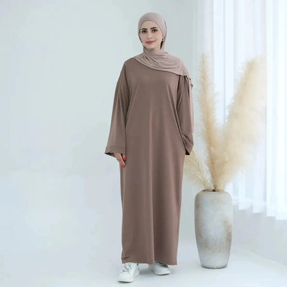 Robe Abaya unie de couleur unie