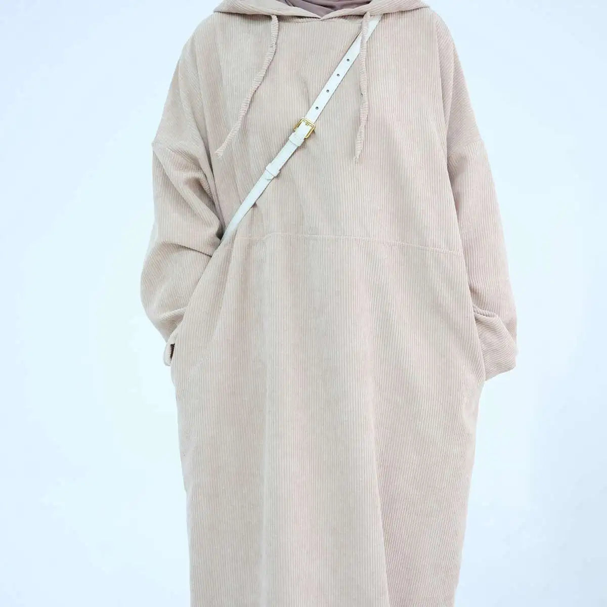 Robe Abaya en velours côtelé pour l'hiver et l'automne
