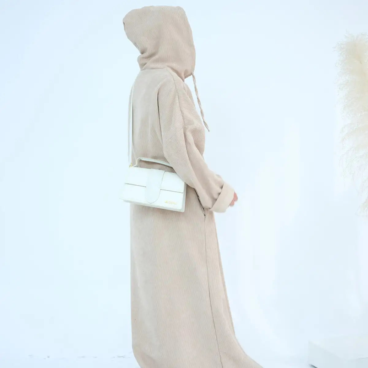 Robe Abaya en velours côtelé pour l'hiver et l'automne