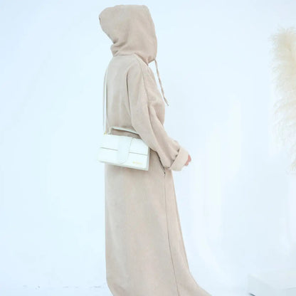 Robe Abaya en velours côtelé pour l'hiver et l'automne