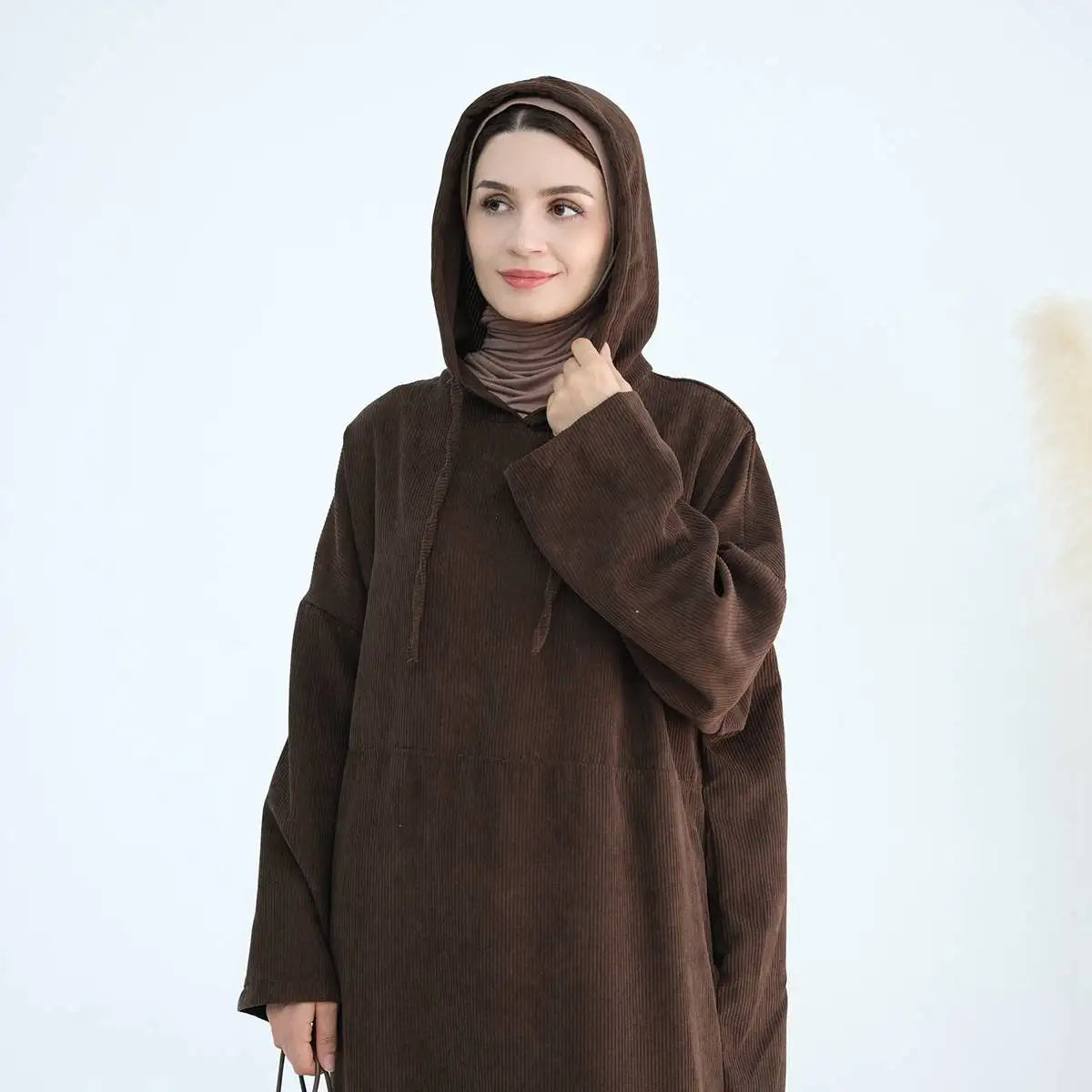 Robe Abaya en velours côtelé pour l'hiver et l'automne