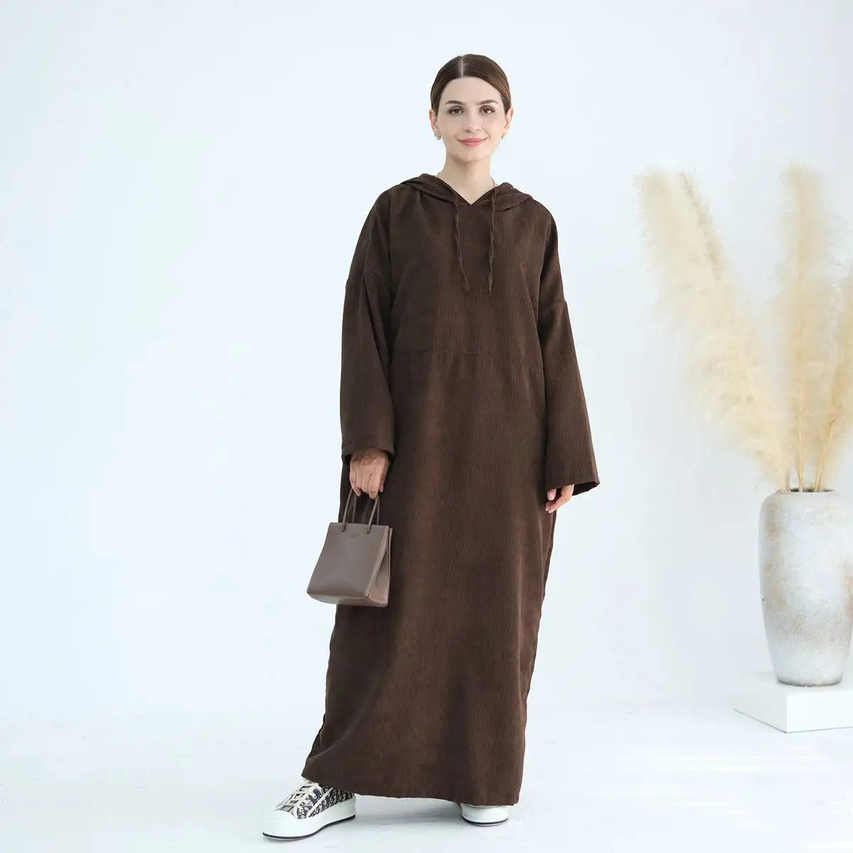 Robe Abaya en velours côtelé pour l'hiver et l'automne