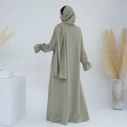 Robe Abaya à manches évasées pour femmes musulmanes