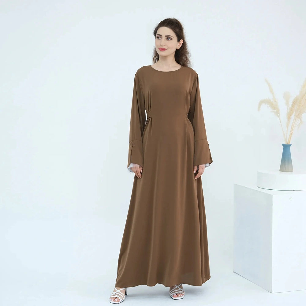 Robe Nida Abaya à manches en dentelle #251004