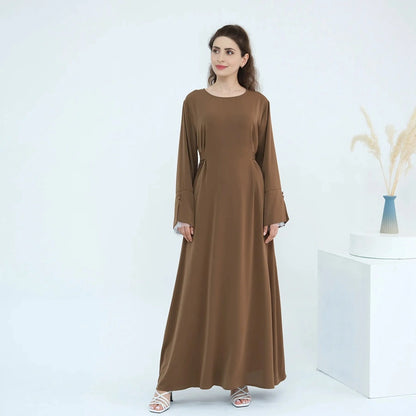 Robe Nida Abaya à manches en dentelle #251004