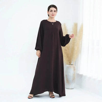 Robe Abaya à manches bouffantes pour femmes musulmanes