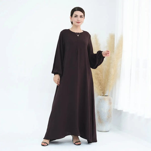 Robe Abaya à manches bouffantes pour femmes musulmanes