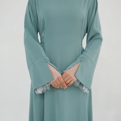 Robe Nida Abaya à manches en dentelle #251004