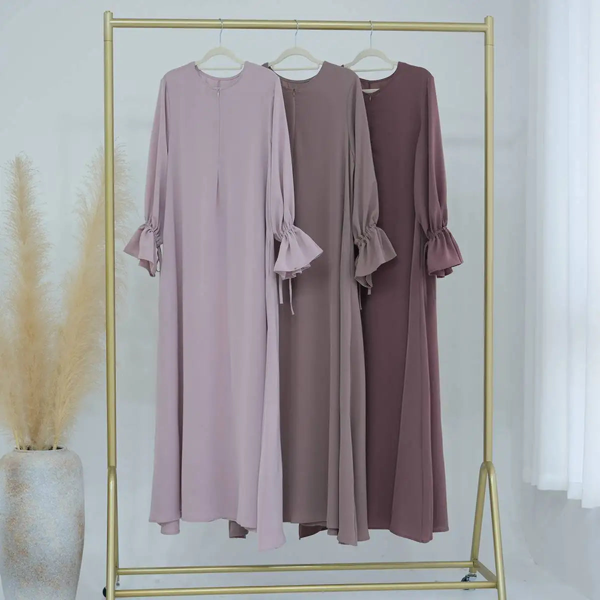 Robe Nida Abaya à manches évasées pour femmes musulmanes