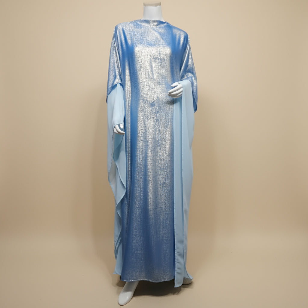 Bronzing Batwing Sleeve Farasha Abaya Dress For Muslim Women #25233