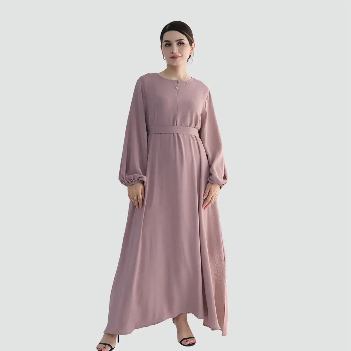Robe Abaya à manches bouffantes pour femmes musulmanes