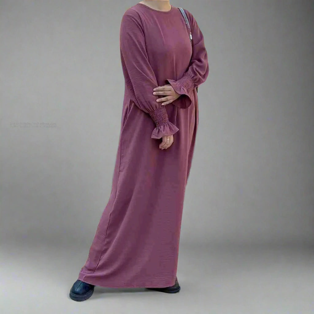 Robe Abaya à manches bouffantes et mode modeste