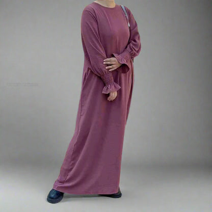 Robe Abaya à manches bouffantes et mode modeste