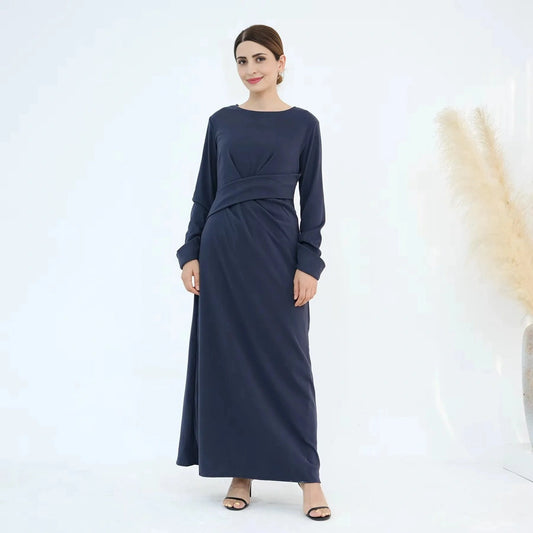 Robe Abaya unie en velours #24889