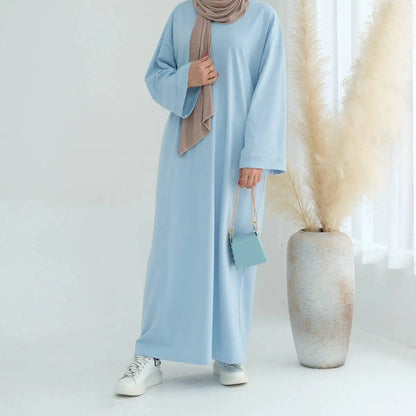 Robe Abaya unie de couleur unie