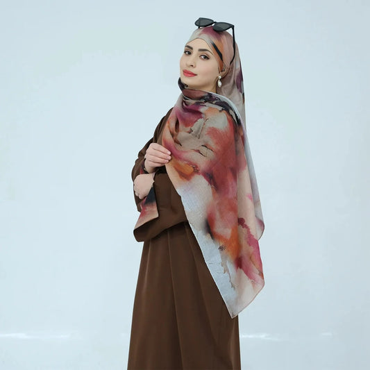 Robe Abaya fendue à manches Nida avec hijab #25942