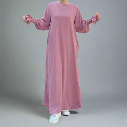 Robe Abaya à manches bouffantes et mode modeste
