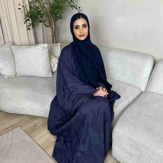 Robe Abaya en satin jacquard 3D #25002