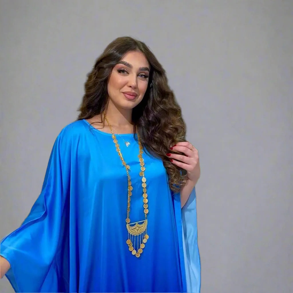 Robe Abaya Farasha à manches chauve-souris taille unique