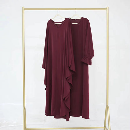 Ensemble 2 pièces Nida Abaya avec cape #25949