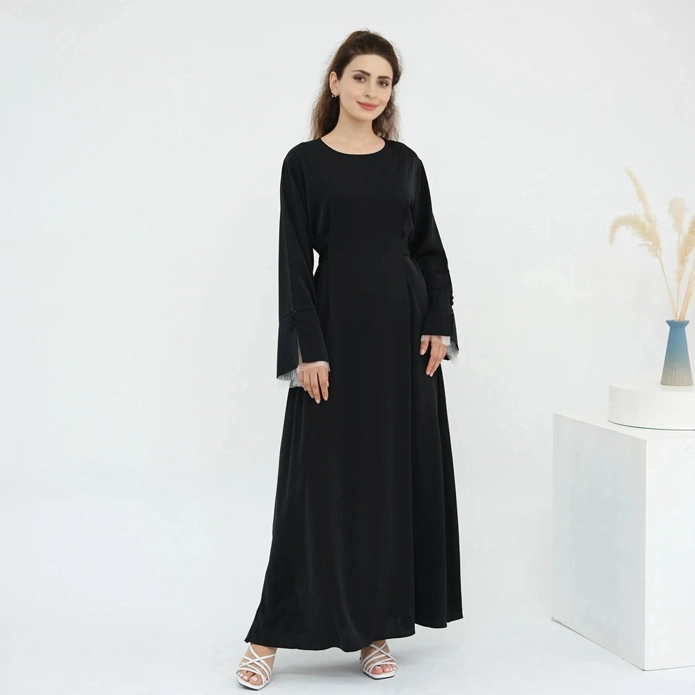 Robe Nida Abaya à manches en dentelle #251004