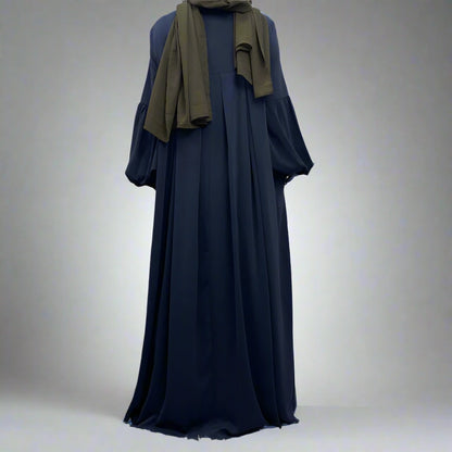 Robe Abaya à manches bouffantes avec poche, 10 options de couleurs